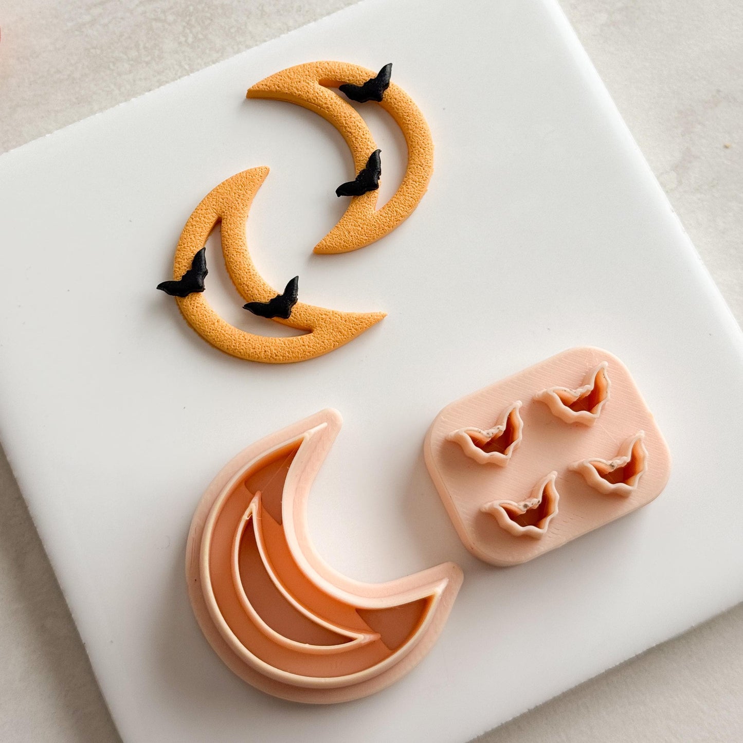 Crescent Moon Cutout Clay Cutter | Boho Moon Cutout Halloween Fall Polymer Clay Cutter for Earrings