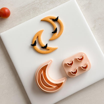 Crescent Moon Cutout Clay Cutter | Boho Moon Cutout Halloween Fall Polymer Clay Cutter for Earrings