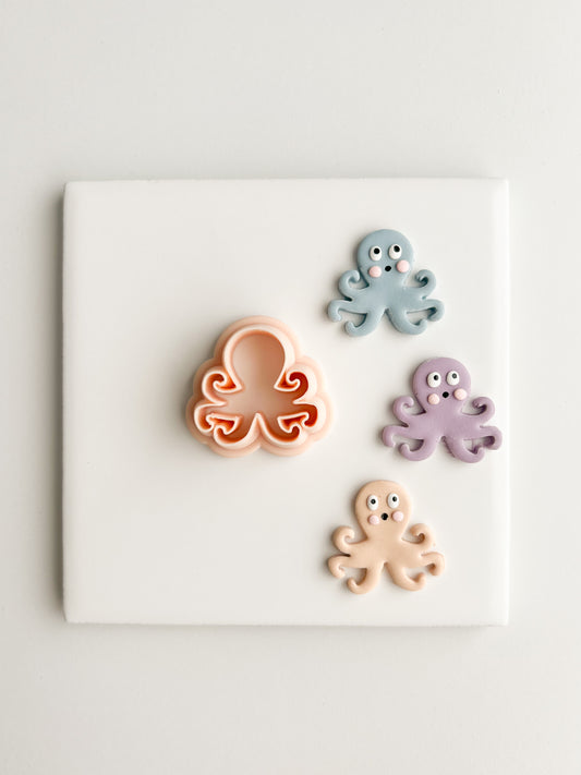 Octopus No. 1 Clay Cutter | Octopus No. 1 Polymer Clay Cutter for DIY Marine Earrings Nautical Jewelry and Handmade Sea Accessories