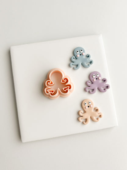 Octopus No. 1 Clay Cutter | Octopus No. 1 Polymer Clay Cutter for DIY Marine Earrings Nautical Jewelry and Handmade Sea Accessories