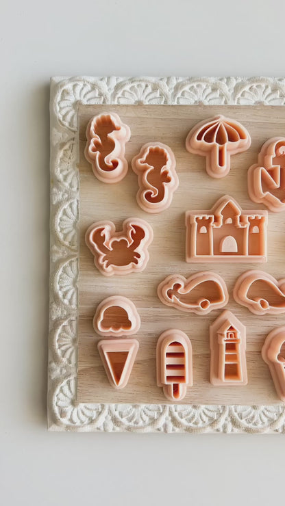 Summer Bundle (12 Pieces) Clay Cutters | Summer Bundle Polymer Clay Cutter Set for DIY Seasonal Earrings Beach-Themed Jewelry and Handmade Vacation Accessories