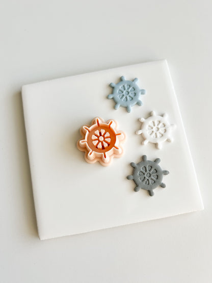 Shipwheel Clay Cutter | Shipwheel Polymer Clay Cutter for DIY Nautical Earrings Ocean-Themed Jewelry and Handmade Sailing Accessories