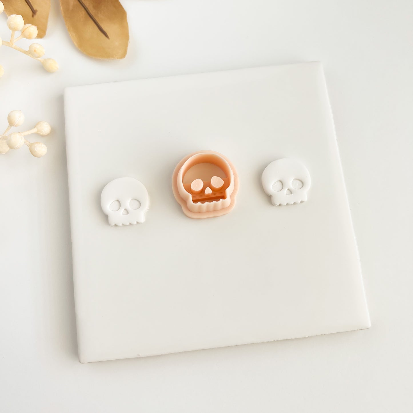 Skull No. 2 Clay Cutter | Skull No. 2 Polymer Clay Cutter for DIY Halloween Earrings Gothic-Themed Jewelry and Handmade Spooky Accessories