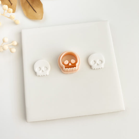 Skull No. 2 Clay Cutter | Skull No. 2 Polymer Clay Cutter for DIY Halloween Earrings Gothic-Themed Jewelry and Handmade Spooky Accessories