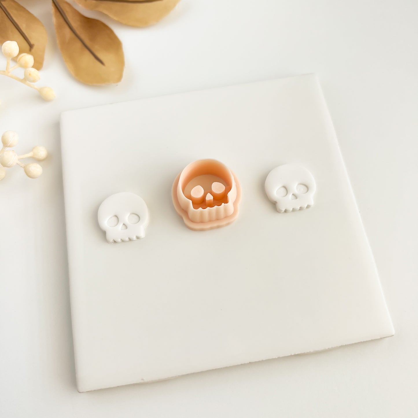 Skull No. 2 Clay Cutter | Skull No. 2 Polymer Clay Cutter for DIY Halloween Earrings Gothic-Themed Jewelry and Handmade Spooky Accessories