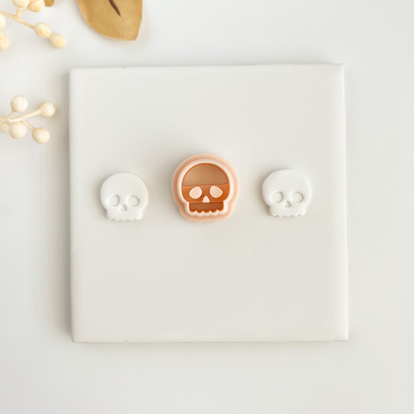 Skull No. 2 Clay Cutter | Skull No. 2 Polymer Clay Cutter for DIY Halloween Earrings Gothic-Themed Jewelry and Handmade Spooky Accessories